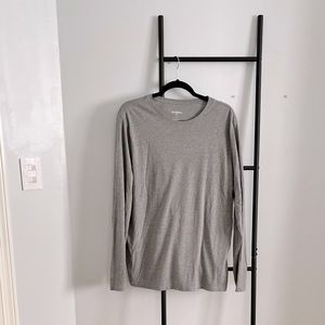 5 for $30 - long sleeve Grey T-shirt men light grey shirt winter fall men tee